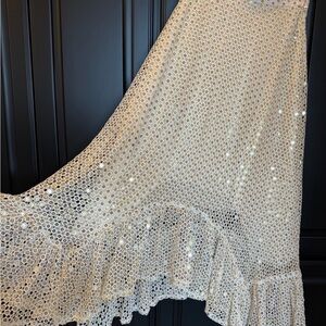 EastnWest Label White & Gold Sequin Skirt - Small